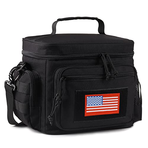 Lunch Box for Men, Tactical Lunch Bag MOLLE Webbing Leakproof Insulated Large Lunch Cooler Women Adult Meal with Adjustabl...