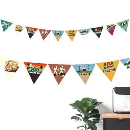 Pennant Banners, 3 Meters Colorful Triangle Bunting Flag Fabric Pennant Garland Bunting String Flag for Outdoor Travel Cam...