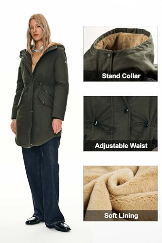 Orolay Women's Thicken Fleece Lined Parka Winter Coat Hooded Jacket with Pockets