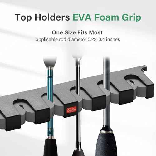 Fishing Rod Holders Wall-Mounted ? Simple Deluxe Fishing Rod Rack, Fishing Pole Holder & Rack, Fishing Pole Holders Grey