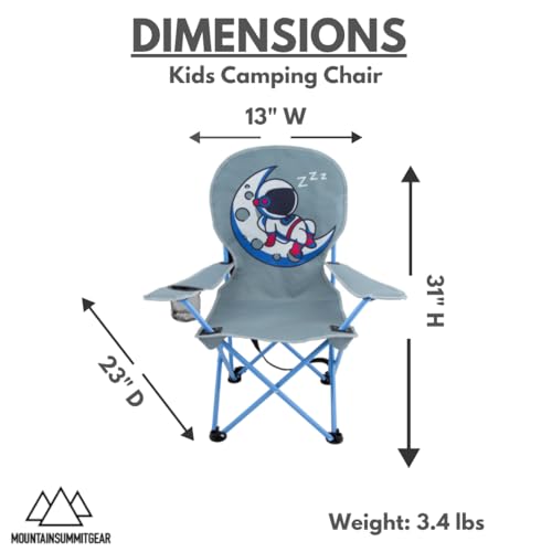 MOUNTAIN SUMMIT GEAR Kids Camping Chair - Foldable Camp Chair with Carrying Case for Outdoor Recreation, Sports, Camping a...