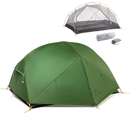 Naturehike Mongar UL Tent [2025 Upgrade] 1.5kg/3.3lb Ultralight Tents,1/2 Person Backpacking Tent,4 Modes of use, Waterpro...