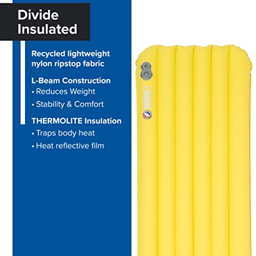 Big Agnes Divide - Lightweight, Compact, Air Chamber Sleeping Pad, Petite, Warm Olive