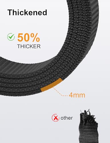 JUKMO Ratchet Belt for Men, Nylon Web Tactical Belt with Automatic Slide Buckle, Adjustable Trim to Fit