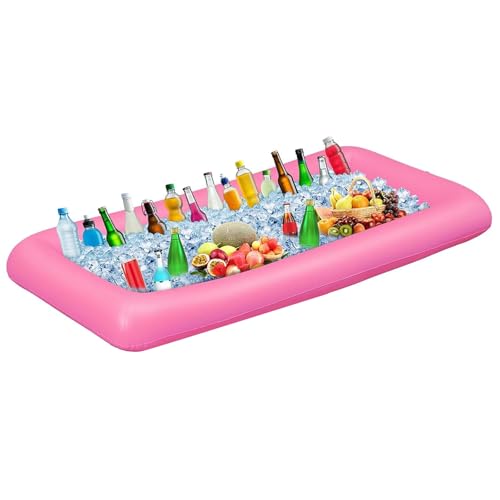 Ice Buffet Serving Tray Drink Cooler with Drain Plug,Inflatable Ice Serving Buffet Bar Inflatable Cooler for Parties Food ...