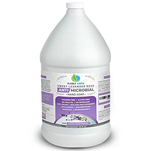 Antimicrobial Liquid Hand Soap (6 x 64 Oz) - Antibacterial Soap Refill - Hand Soap Refill Bottle - Cruelty Free Moisturizing Soap, Sweet Lavender Rose