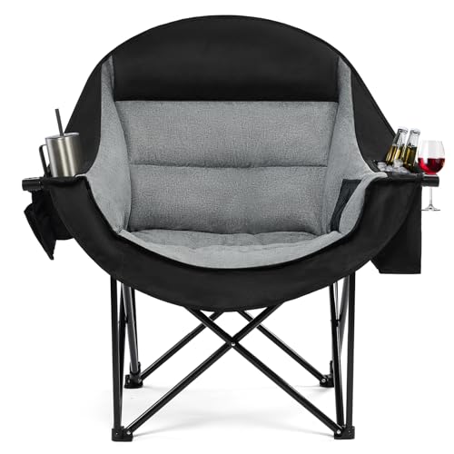 apollo walker Oversized Camping Chair - Extra Wide Heavy Duty 500lbs Camping Chairs for Adults with Cup Holder & Cooler Ba...