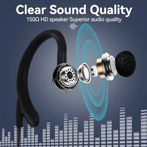 Retevis Walkie Talkie Earpiece with Mic, Kevlar Cable, 150¥Ø HD Speaker, Coiled Cord, for RT22 RT68 RT21 RT68 H-777, Compatible with Baofeng Kenwood Pxton 2 Way Radio, Two Way Radio Earpiece(10 Pack)