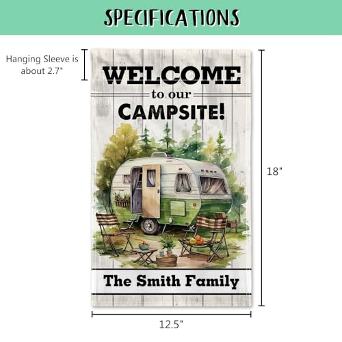 Ganshan Bi Custom Welcome to Our Campsite Garden Flag 12.5 X 18 Inch Double Side Trailer RV Camp Camping Campfire Decor Fl...