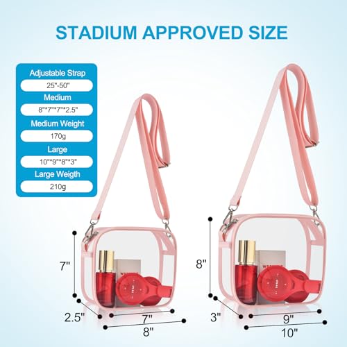 Slumou Clear Bag for Stadium Events, Mini Small Clear Purse Shoulder Bag for Men &Women Sports Concerts Events Festivals