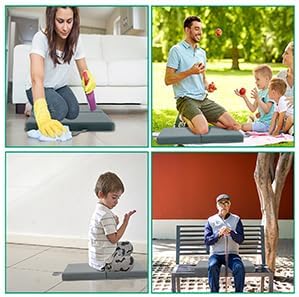 OFiSEXPT Memory Foam Knee Pads, Garden Kneeling Pads for Men Women, Foam Knee Cushions for Gardening, Bathing, Yoga(Gray)