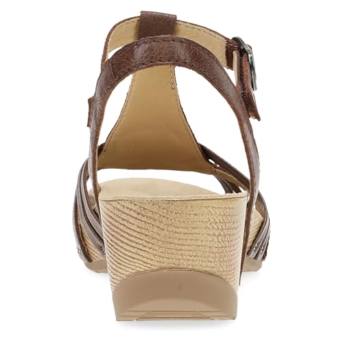Dansko Tia Fisherman Wedge Sandal for Women - Contoured Footbed for All-Day Comfort and Support – Adjustable Hook & Loop S...