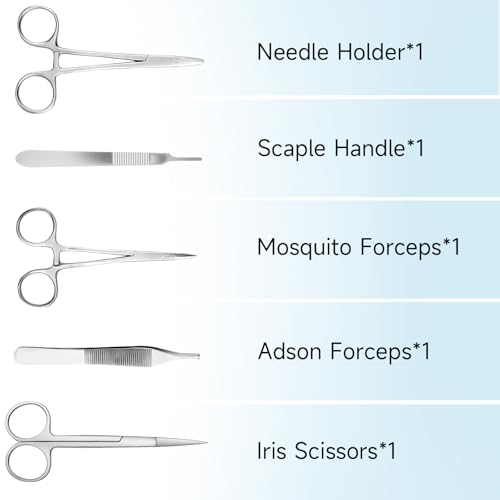 Suture Practice Kit for Medical Students - Suturing Kit Suture Pad with Pre-Cut Wounds, Suturing Threads & Tools, Wound Cl...
