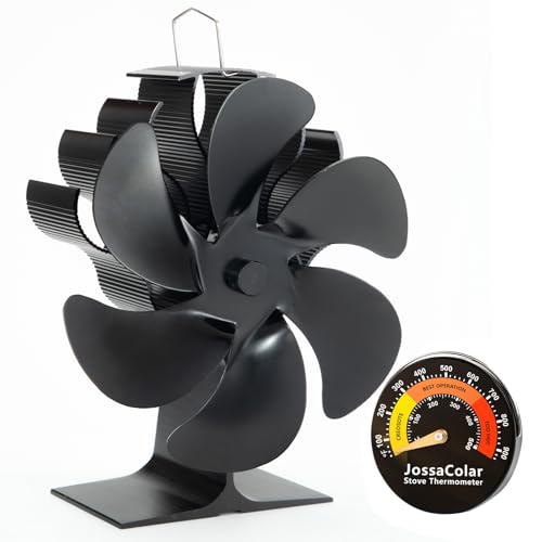 JossaColar Wood Stove Fan Heat Powered Fireplace Fan Non Electric, Thermal Fan for Wood Burning Stove//Log Burner, w/Stove...