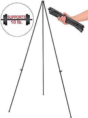 MasterVision Instant Easel, 61.5" High, Black, Steel, Lightweight