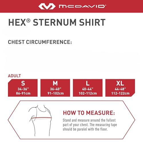 McDavid Chest Protector Baseball Heart Guard Sternum Protection for Adults. Compression Shirt with HEX Padded Shirt