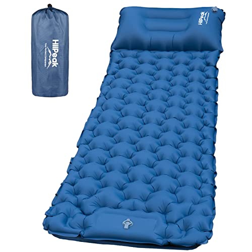 HiiPeak Sleeping Pad - Ultralight Inflatable Sleeping Mat with Built-in Foot Pump, Durable Compact Waterproof Camping Air ...
