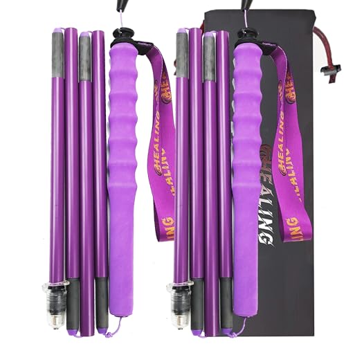 OKHEALING High Strength Carbon Fibre Trekking Poles 2 pcs, Folds Into 5 Sections, Lightweight and Strong, Protects Joints,...