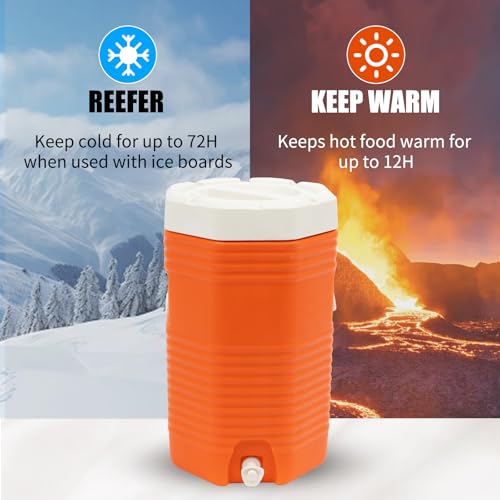 4 gal Deep Freeze Cooler, Insulated Drink Cooler- 48H Cold Insulation, 12H Warm Insulation, Portable Sports Cooler Water B...