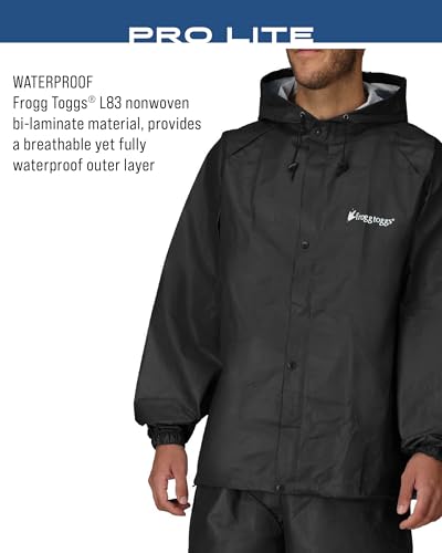 FROGG TOGGS Men's Pro Lite Rain Suit, Waterproof, Breathable, Dependable Wet Weather Protection