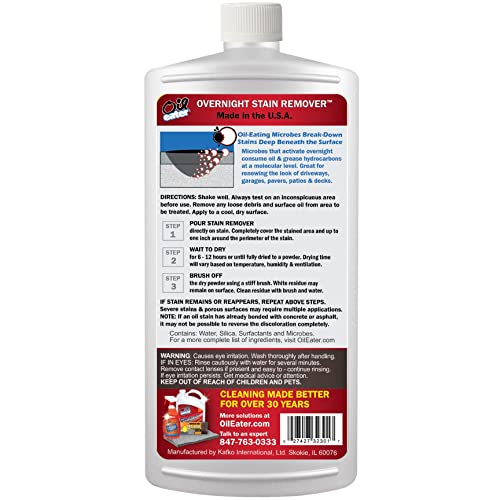 Overnight Stain Remover for Cleaning Oil Stains on Concrete, Driveway, Pavers & Garage Floors,White, AOD3232301