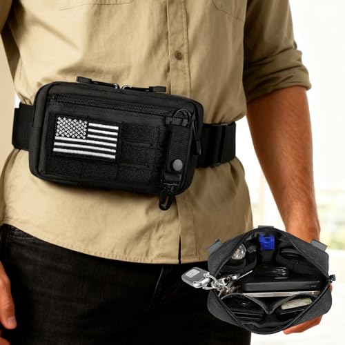 Heavy-Duty Tactical Admin Pouch (8×5Inch) - Water-Resistant Nylon Modular Bag for Outdoor/Combat Gear