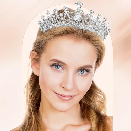 Loetere 12 Pcs Crystal Tiara and Princess Crown with Comb Crown Rhinestone Women Girls Tiara Headpiece Queen Hair Accessor...