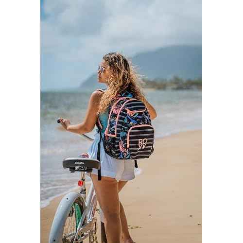 Roxy Women Shadow Swell Backpack | Travel | Everyday Carry | Work | Gym | 21L | Recycled Polyester, White Viva La Vida, One Size
