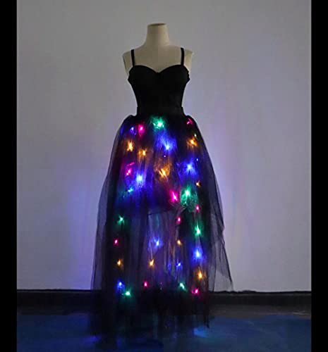 Women Tulle Tutu Skirts Adult A Line Rave Outfit Skirt LED Light Up Costumes Halloween¡­