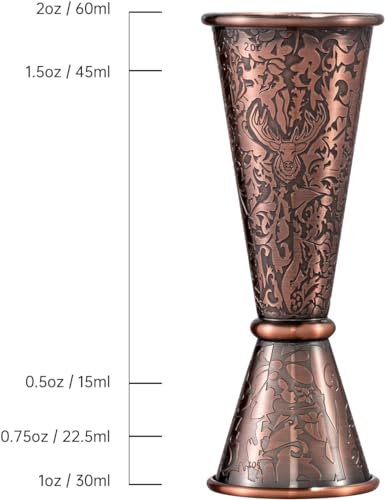 Sky Fish 3D Etched 18-Piece Bartender Kit Stainless Steel Boston Cocktail Shaker Set Copper Plated Bartending Tools Suit f...