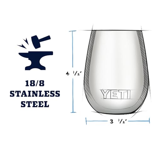 YETI Rambler 10 oz Wine Tumbler, Vacuum Insulated, Stainless Steel with MagSlider Lid, Black Forest Green
