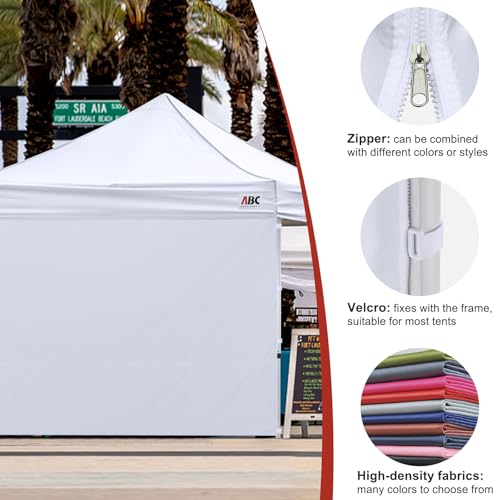 ABCCANOPY Instant Canopy SunWall 10x20 FT, 1 Pack Sidewall Only, No Frame or Top, White