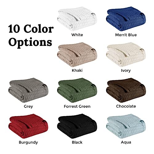 Superior Diamond Weave All-Season Cotton Blanket, Cover for Home, Couch, Bed, Soft, Warm Blankets, Boho Aesthetic, Comfy, ...