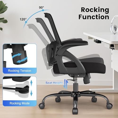 AnyGod Big and Tall Office Chair, Ergonomic Desk Chair Mesh Mid Back with Comfy Lumbar Support Swivel Task Executive Chair...