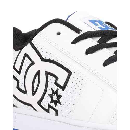DC Men's Net Skate Shoe, White/Black/Blue, 14