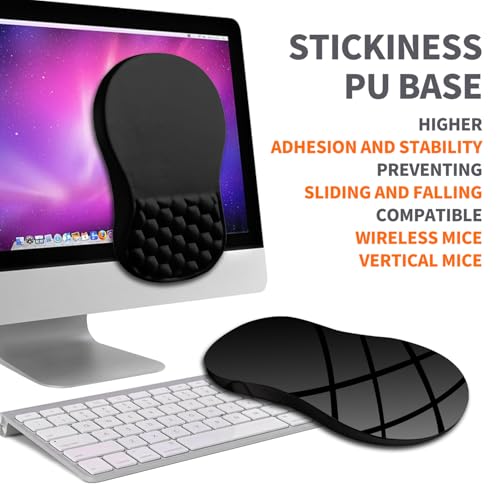 Armanza Ergonomic Joint Wrist Support Mouse Pad with Memory Foam Cushion Massage Bump, Carpal Tunnel Pain Relief Mousepad ...
