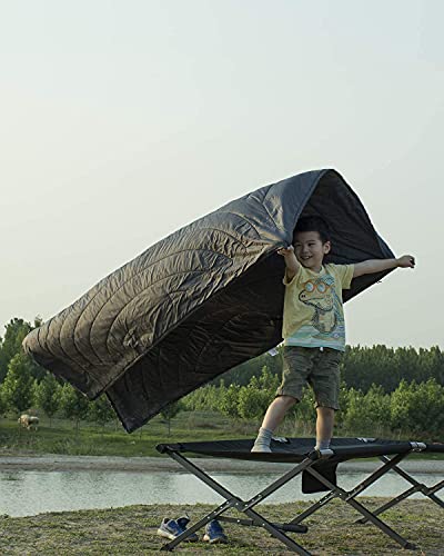 iClimb 1 Super Easy Assemble Folding Cot and 1 3M Thinsulate Warm Blanket Bundle, Ultralight and Compact for Single Adult ...