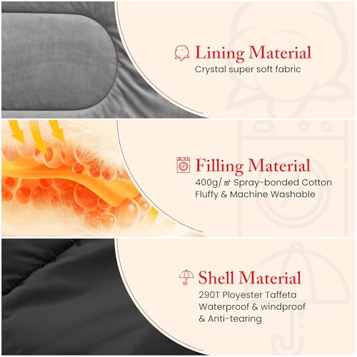 FARLAND Sleeping Bag for Adults, Cold Weather & Warm Plush Fleece-Lined Interior - Portable Waterproof Windproof with Comp...