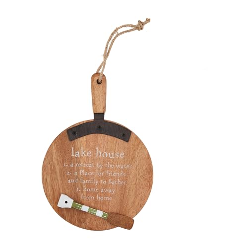 Mud Pie Lake House Wood Lake Board Set; Board 11 1/2" x 8" | Spreader 5 1/2"