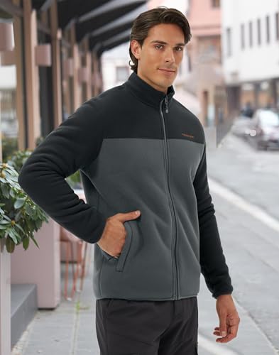 Pioneer Camp Men's Polar Fleece Sherpa Lined Jacket Warm Full Zip Up Thick Jacket Soft Outwear Winter Coat with Zipper Pocket
