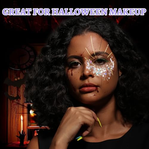 Teenitor Body Glitter Face Glitter Hair Glitter for Kids Women, 6 Colors Face, Body Hair Glitter Gel, Makeup Glitter for H...