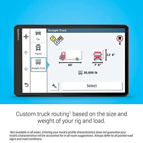 Garmin dēzl OTR1000 (Renewed), 10-inch GPS Truck Navigator, Easy-to-read Touchscreen Display, Custom Truck Routing and Loa...