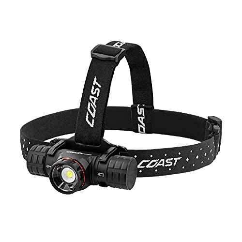 Coast¢ç XPH34R 2075 Lumen USB-C Rechargeable-Dual Power LED Headlamp withPURE Beam¢ç Twist Focus¢â and Magnetic Base