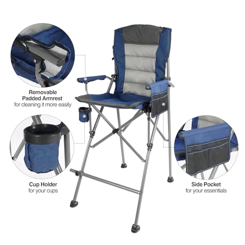Stonehomy Extra Tall Folding Chairs for Adults 330lbs, Portable Bar Height Foldable Director Chairs for Camping Outside, C...