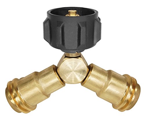 DOZYANT Propane Splitter, 2 Way LP Gas Adapter Tee Connector for 20lb Propane Tank Cylinder, Work with BBQ Grills, Camping...
