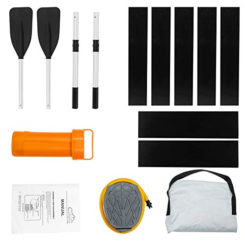 Assault Boat with Paddles, Pedal Pumps, Repair Kits, Carrying Bags(120" W×50.4" H)