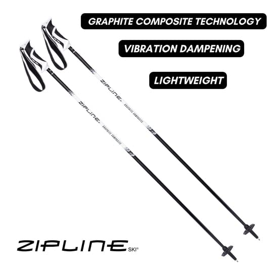 Zipline Lollipop 14.0 Graphite Carbon Composite Ski Poles – Lightweight, Durable, All-Mountain – Ergonomic Grip, Vibration...