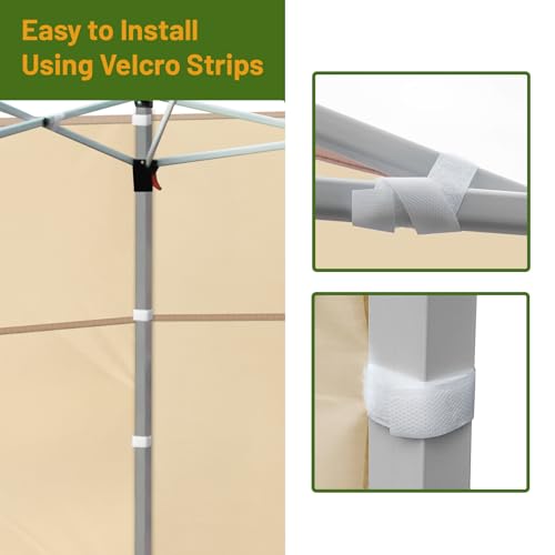 3 Pcs 10x10 Canopy Sidewalls with Roll-up Windows for 10x10 Pop Up Canopy Straight Leg Outdoor Instant Canopy Sidewall Wat...