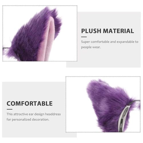 VOSCHOIX Cat Fox Wolf Fur Ears Headband,Halloween Furry Animal Ears Hair Hoop Cosplay Headwear Party Costume Accessories f...