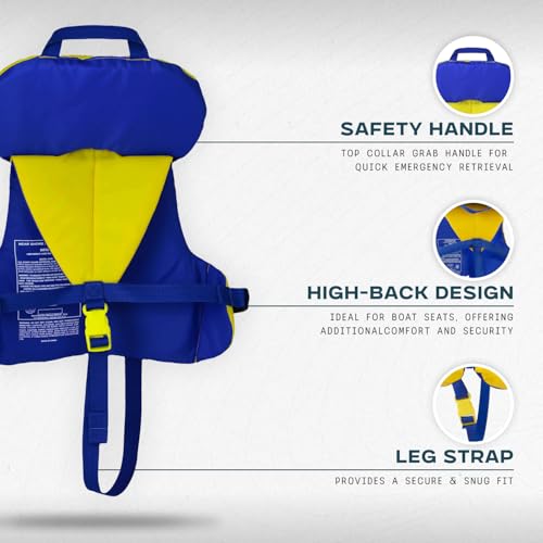 Stohlquist Child Life Jacket, US Coast Guard Approved, Type III Life Vest (30-50 lbs) for Kids and Children, Support Colla...